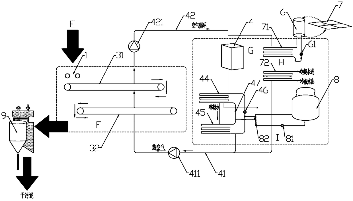 Energy-saving belt type sludge low-temperature drying device