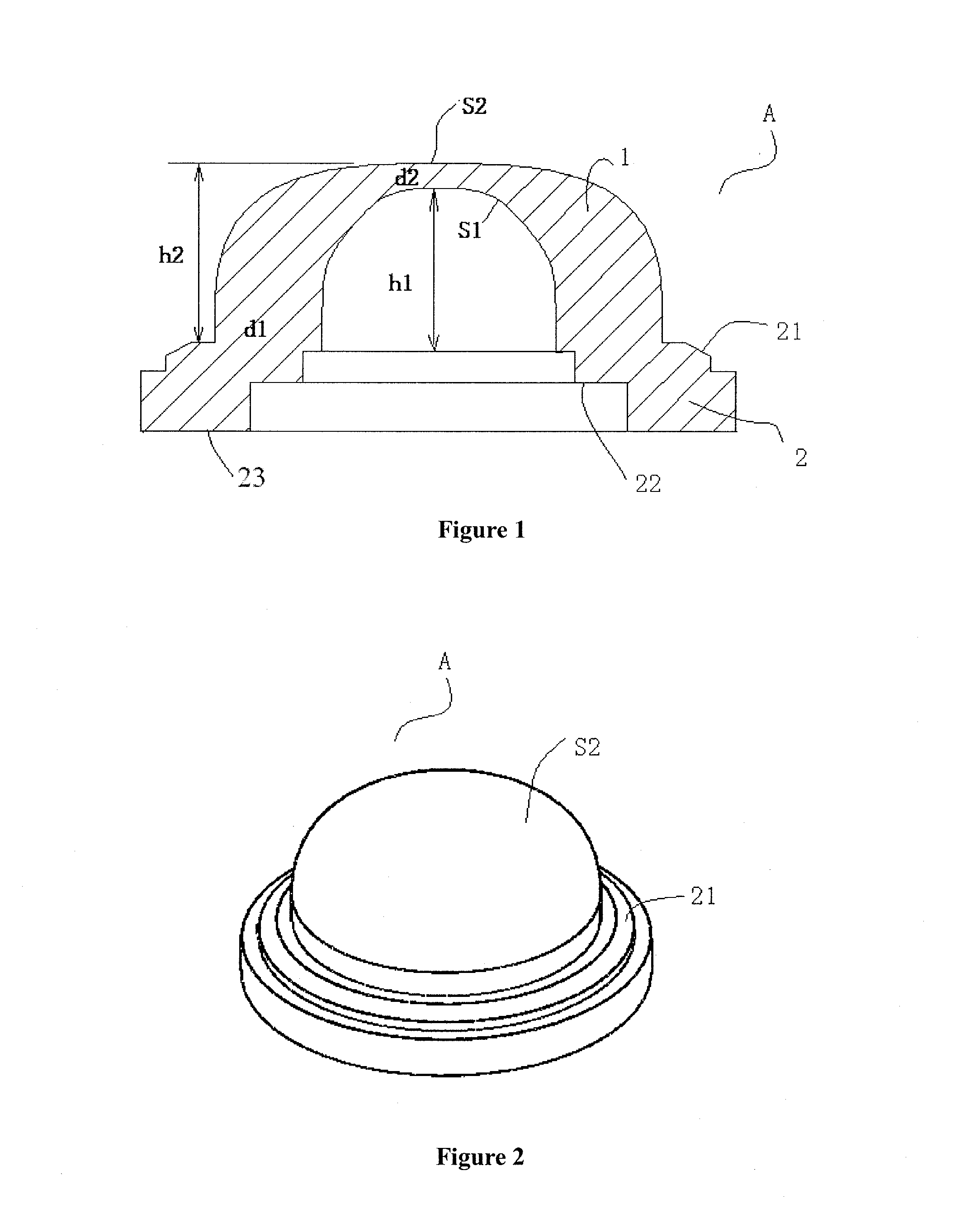 Large-Angle Lens and Large-Angle Emission LED Light Source Module