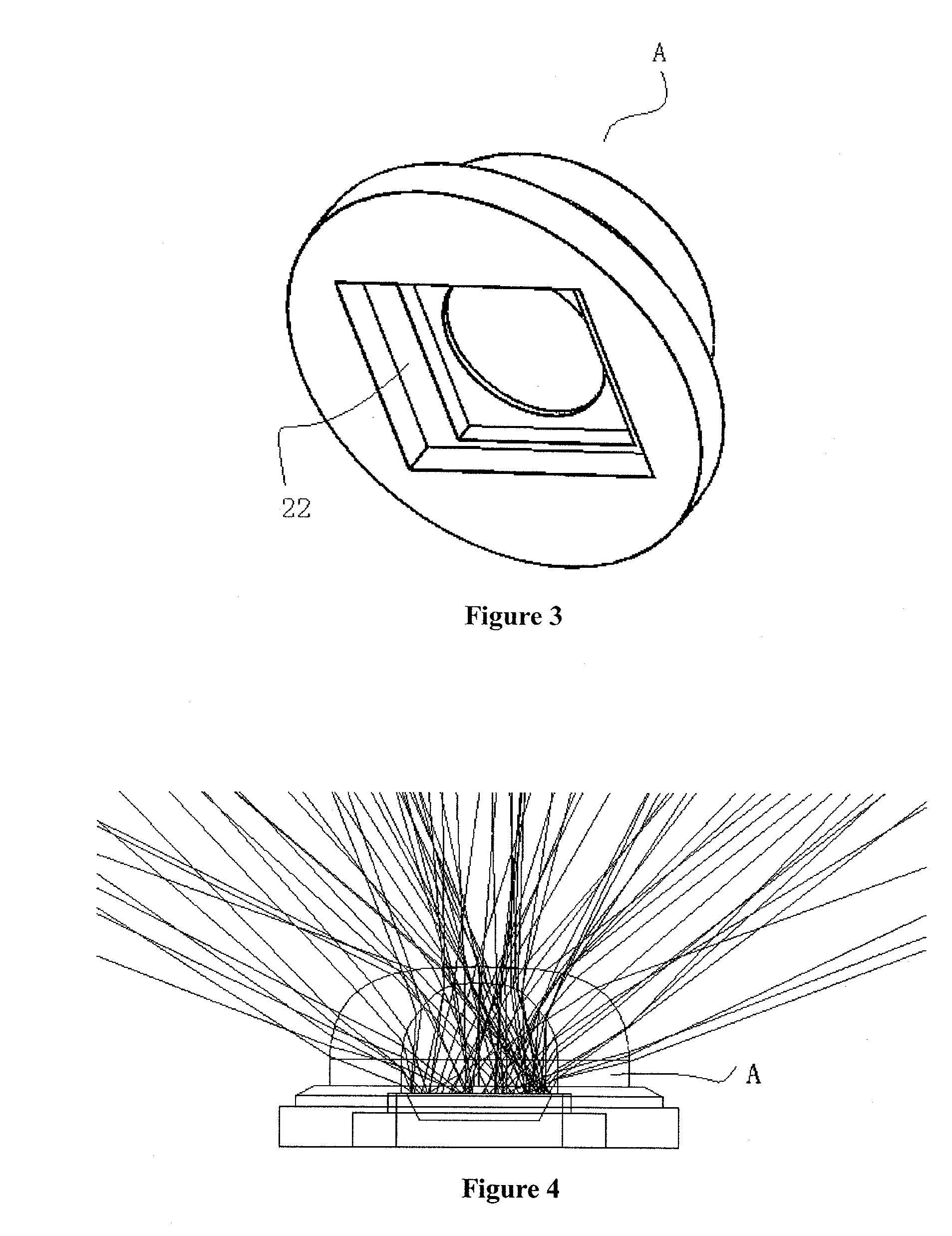 Large-Angle Lens and Large-Angle Emission LED Light Source Module