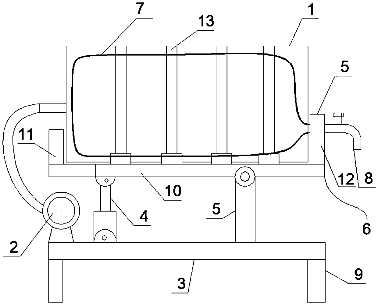 Oil discharging device for mining oil storage tank