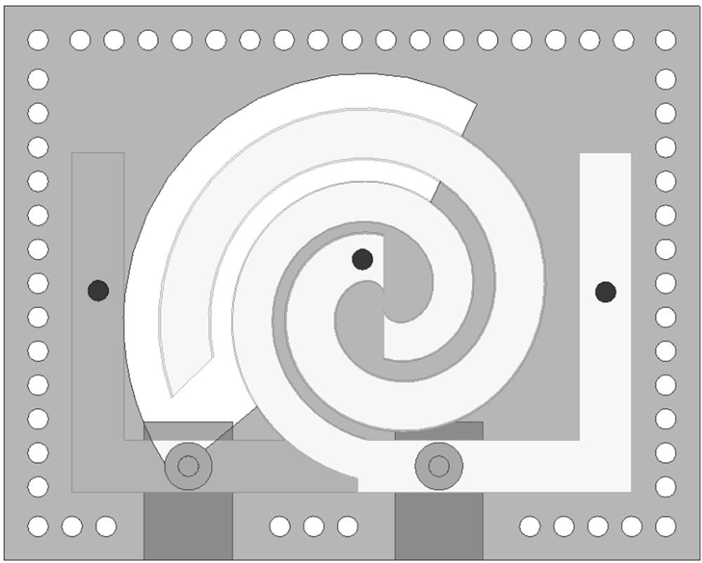 Miniaturized spiral surface-mountable band-pass filter based on multilayer PCB structure