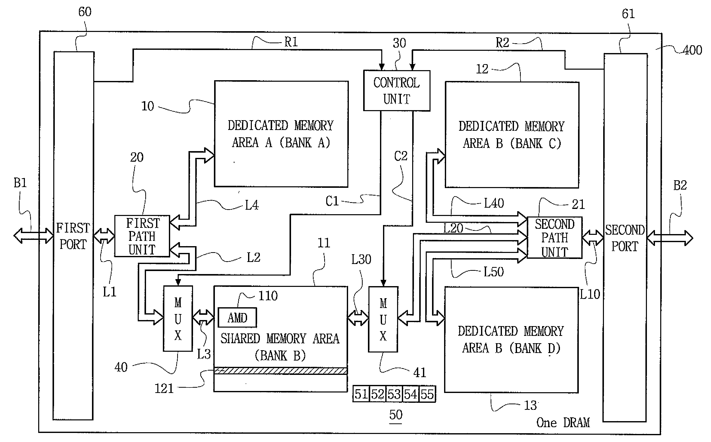 Multipath accessible semiconductor memory device