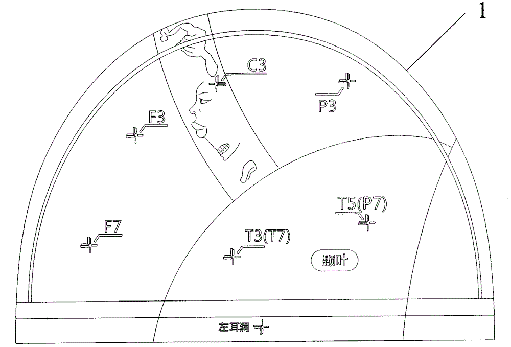 Transcranial magnetic stimulation positioning cap and marking method thereof