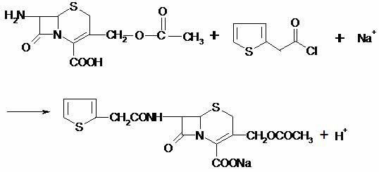 Method for producing cephalothin acid by water phase method