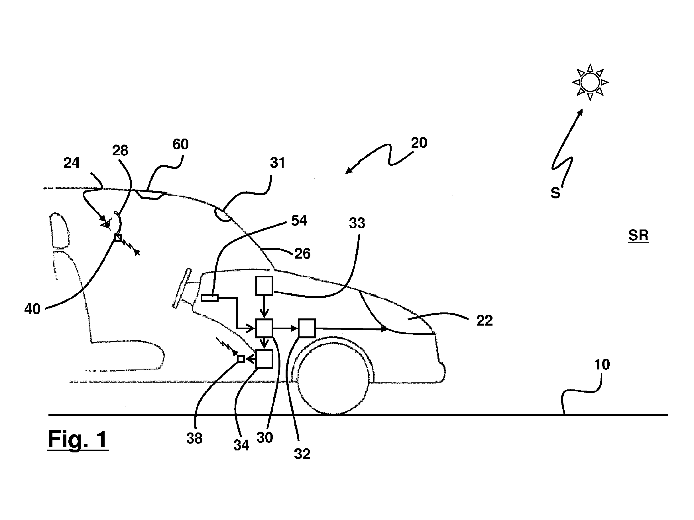 Adaptive spectacles for motor vehicle drivers or passengers