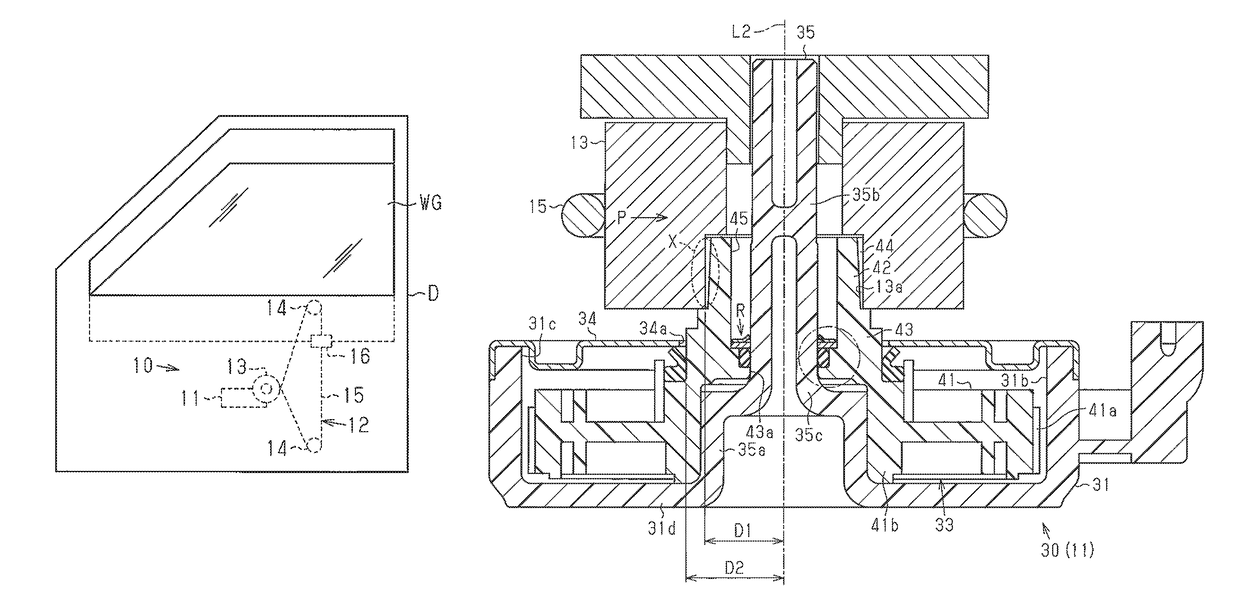 Geared motor and power window device