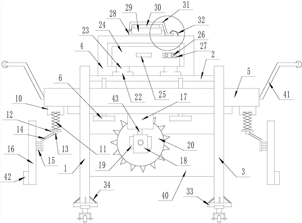 Movable device for long cutting of cement surface