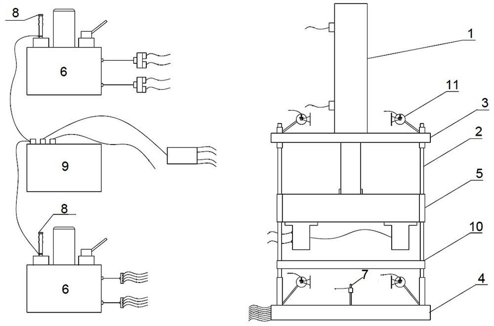 Informationized full-automatic low-clearance pile pressing equipment