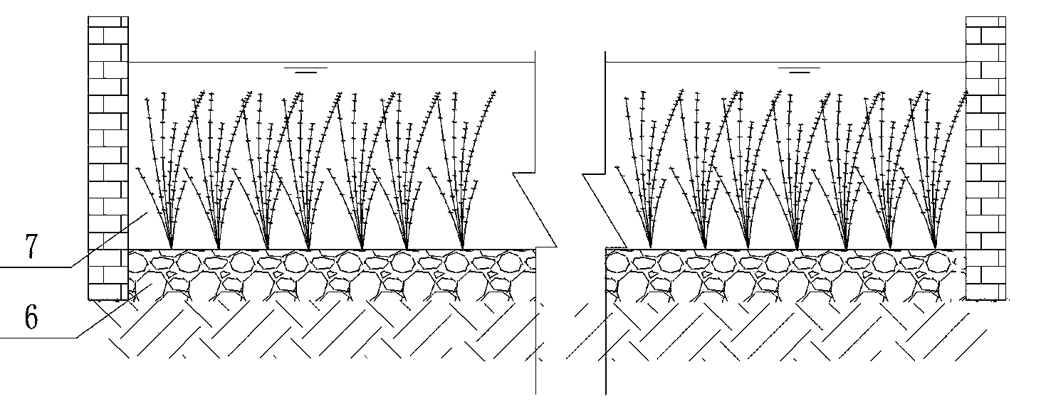 Ecological restoration method of slow flow reuse water riverway