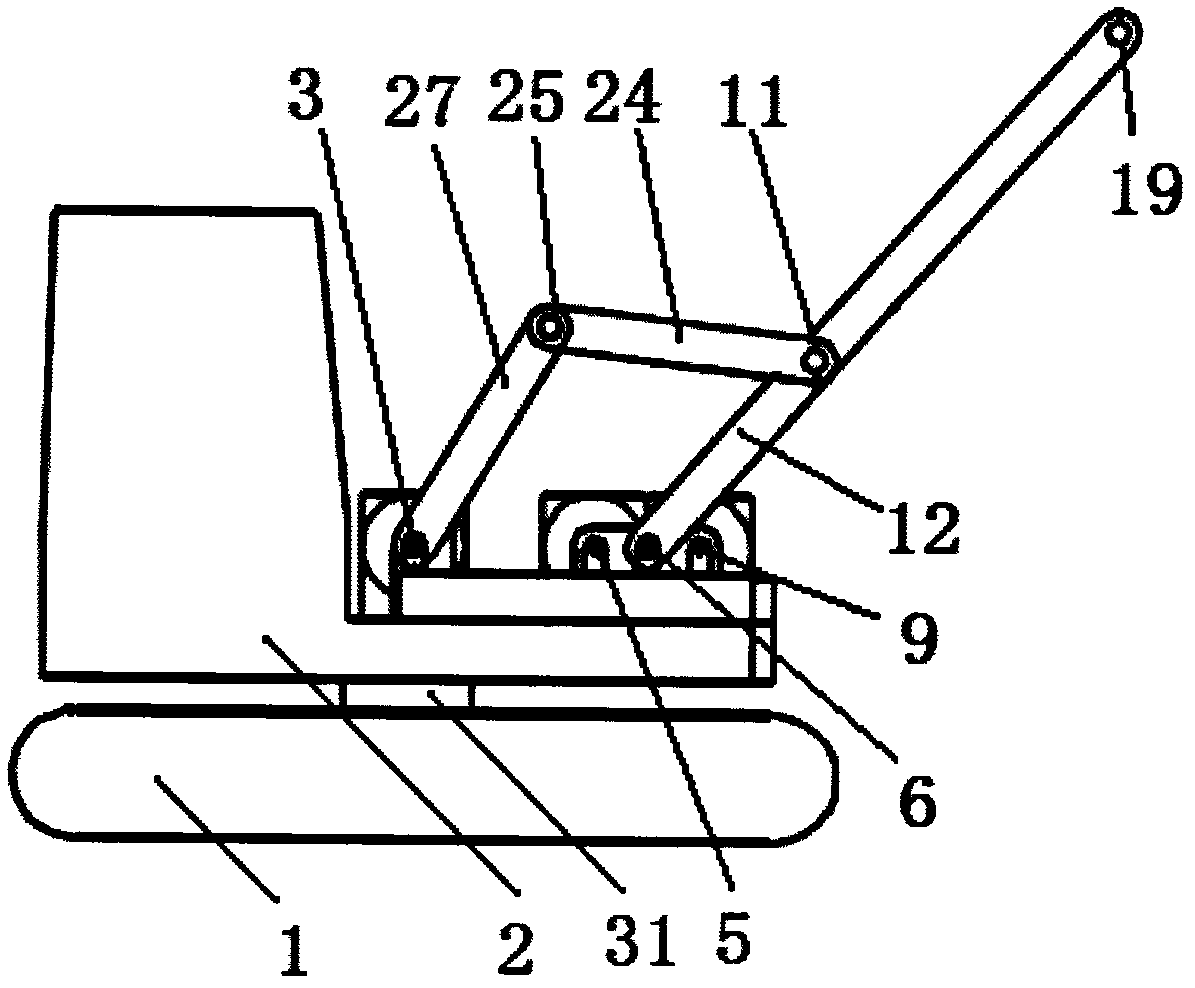 3-dof (three degrees of freedom) controllable mechanism type excavator