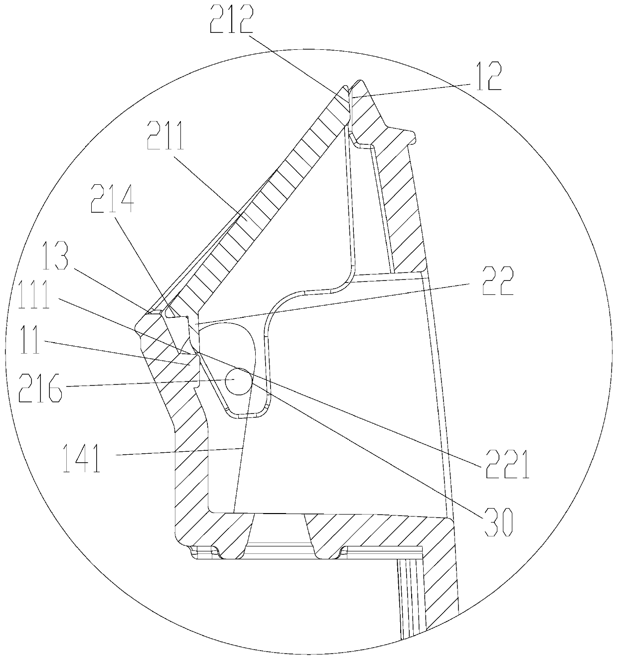 Screw cap structure and indoor unit of air conditioner provided with same