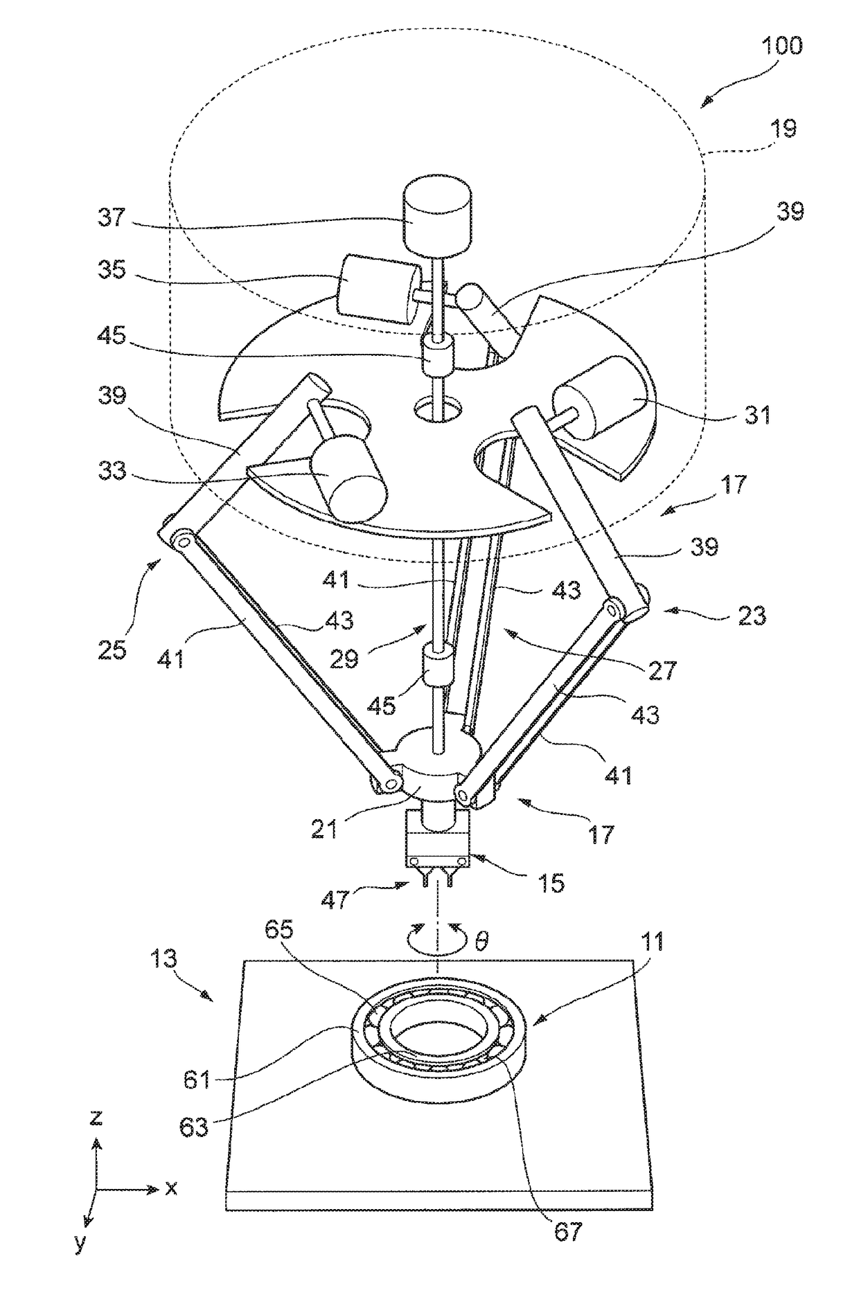 Ball arranging method and device for ball bearing, and ball bearing manufactured by said ball arranging method