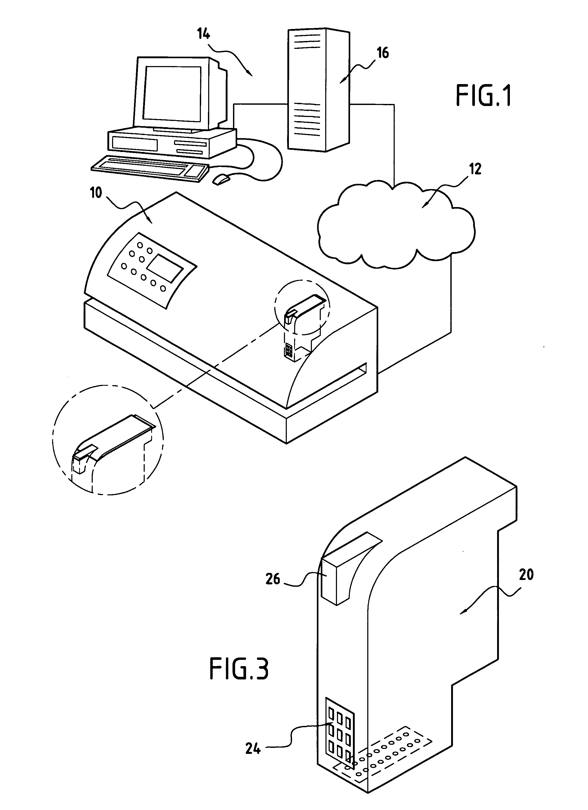 Postage meter system having a controlled level of ink