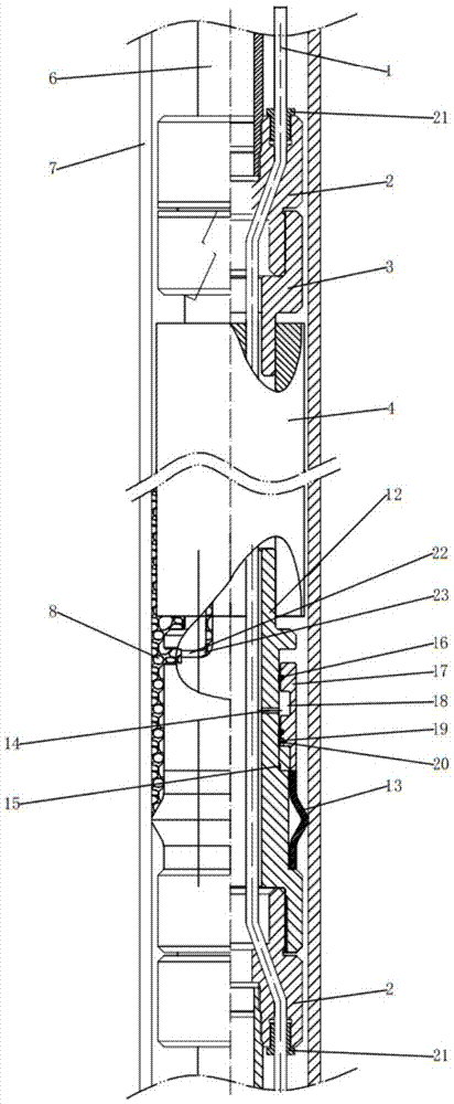 Method and device for allowing pipeline to penetrate through packer in geological storage of carbon dioxide