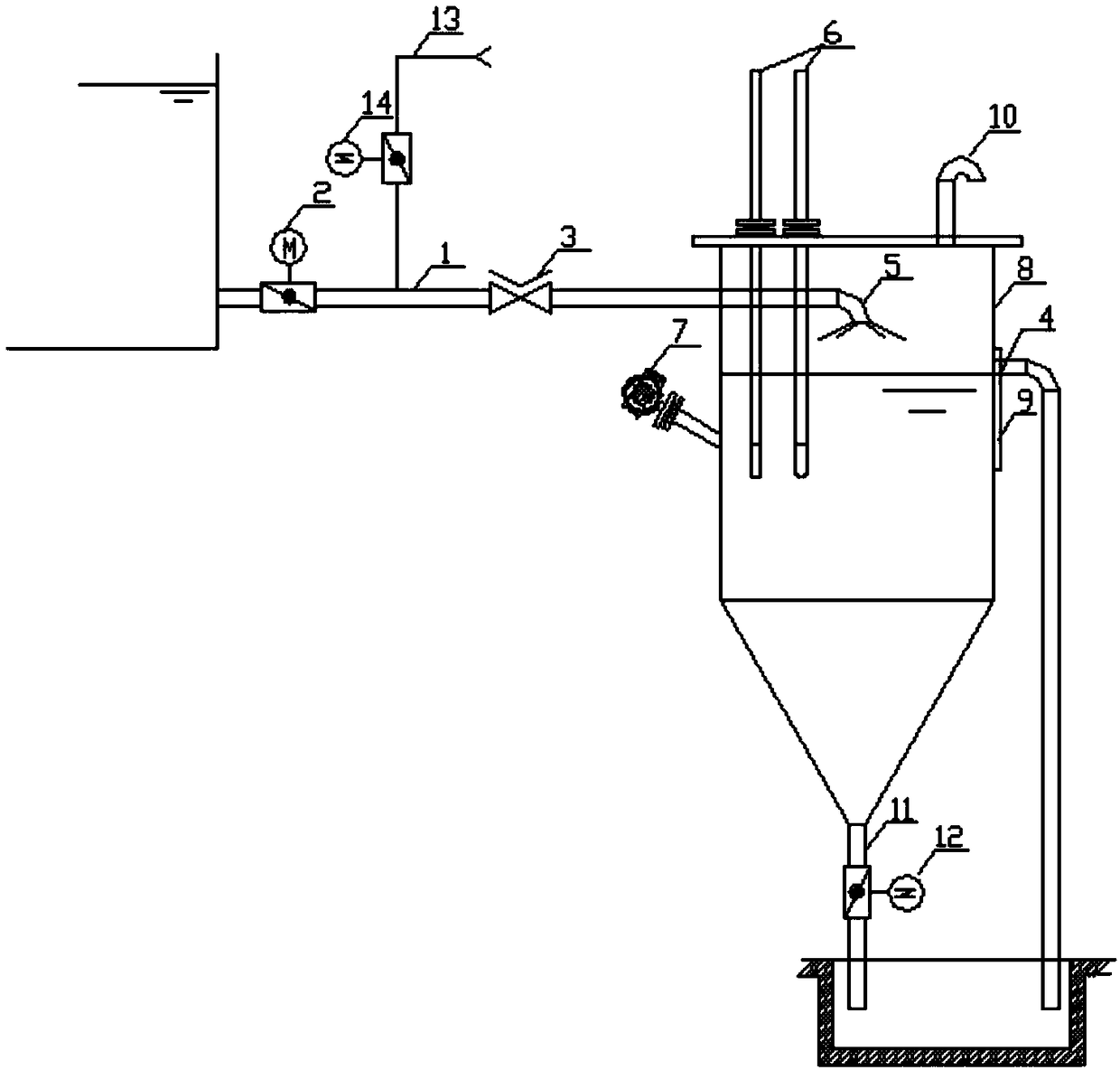 Flue gas wet method desulfurized gypsum slurry on-line density and pH value combined measuring device and measuring method