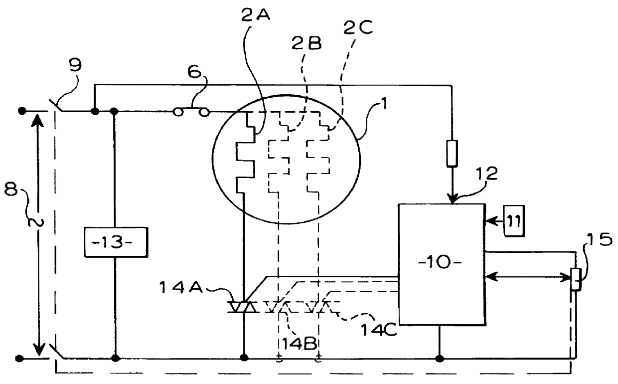 Apparatus for controlling an electric heater energized from a single voltage alternating current supply