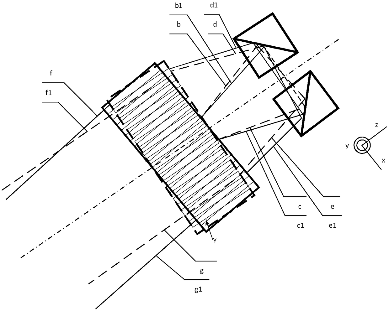 High-precision roll angle measuring method and device based on transmission grating