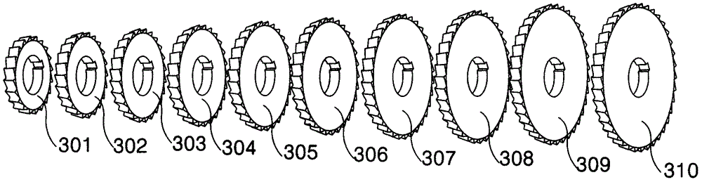 Transmission speed change device