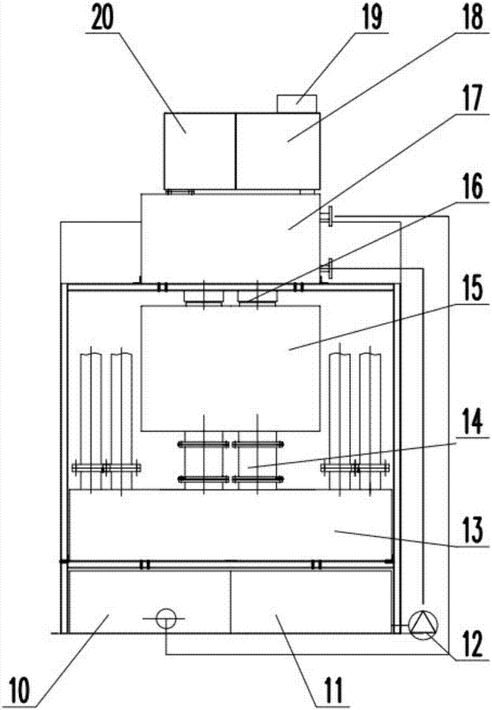 Magnetizing and cracking device with tail gas treatment device