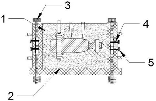 A double box sand mold for casting aluminum alloy parts