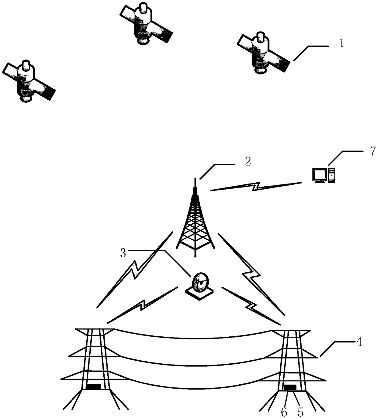 Electric transmission line tower displacement monitoring system and method