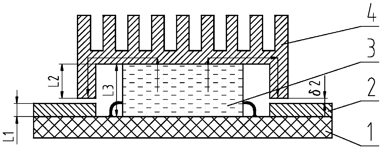 A heat dissipation structure that solves the problem of blocking the heat conduction channel of the heating element