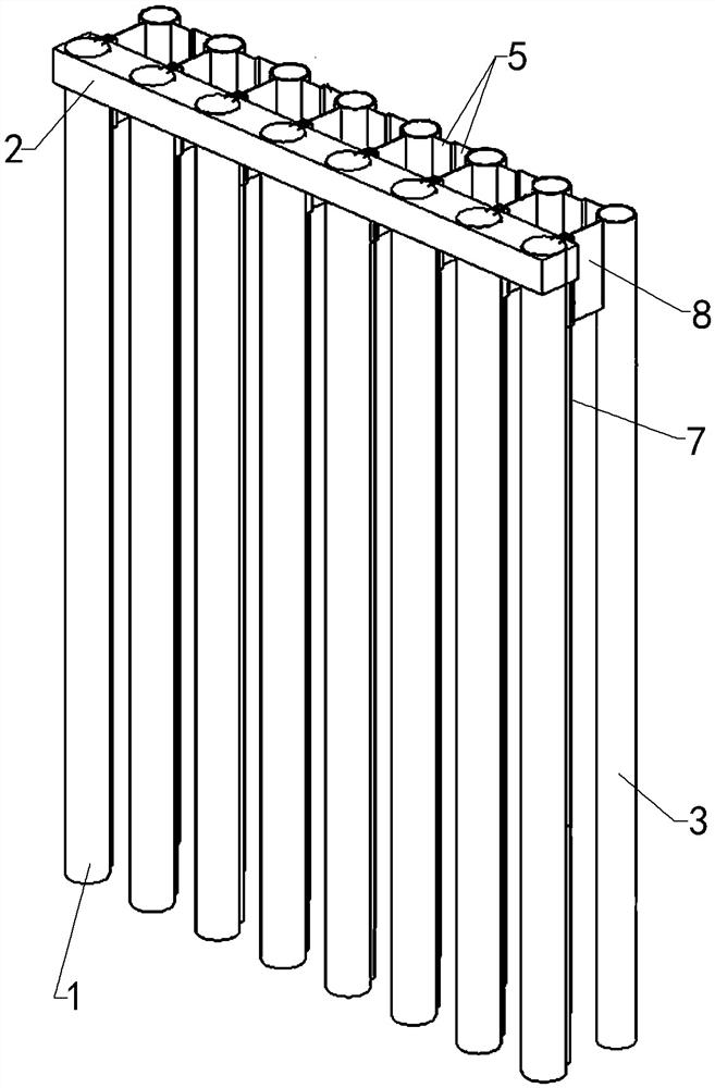 Double-row pile structure with water stopping function and construction method thereof