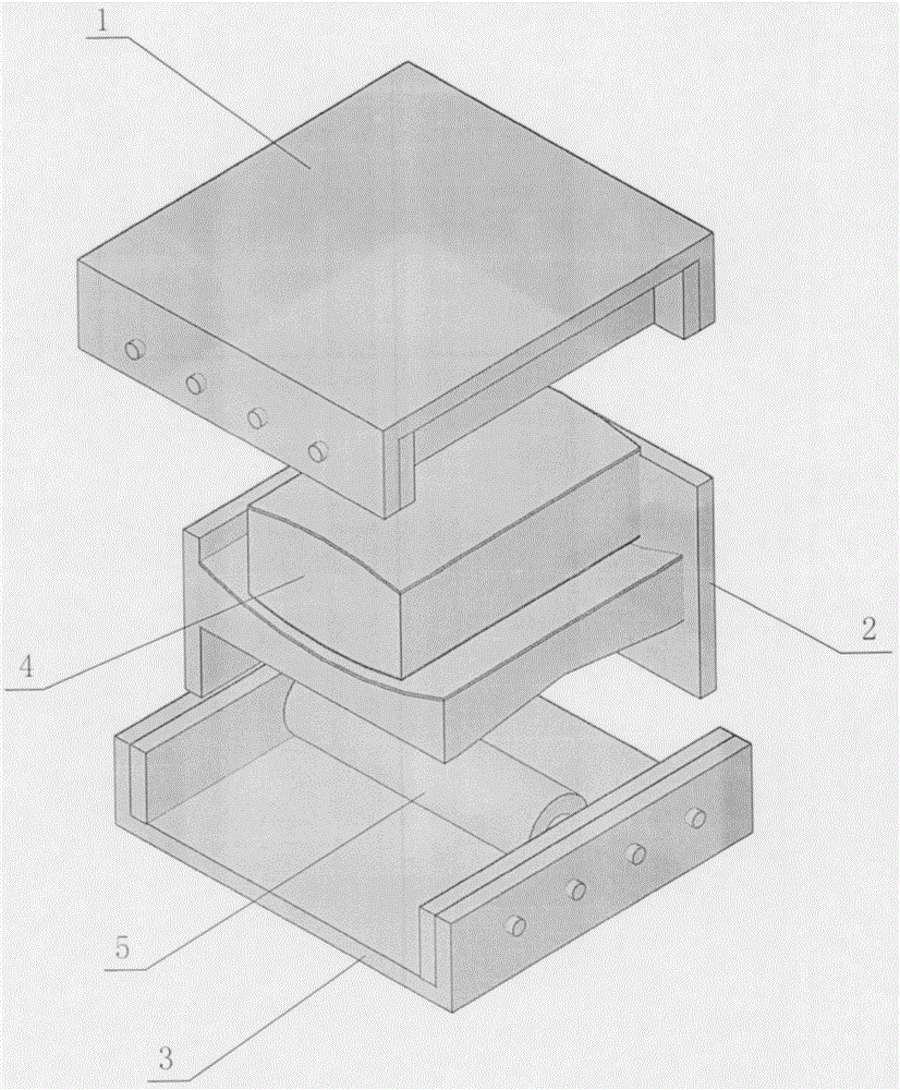 A combined shock-isolation bearing of curved surface hinge sliding friction-roller rolling friction