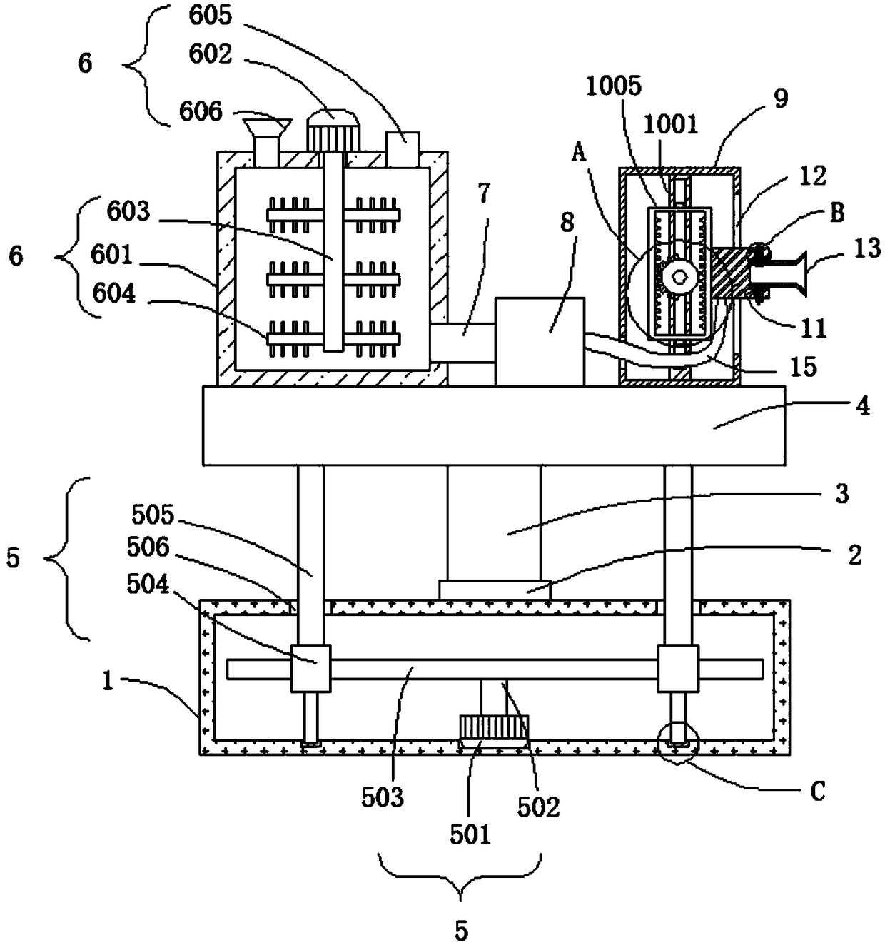 Automatic spraying device for landscaping