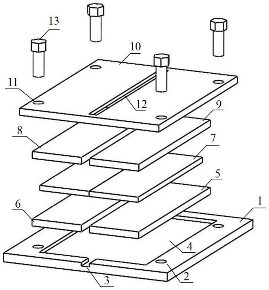 Flat niti alloy electron beam welding anisotropic cooling device and its welding method