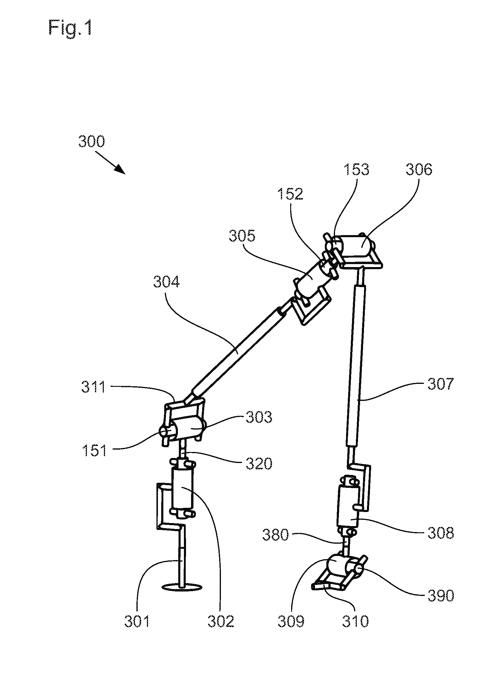 Articulated mechanical arm equipped with a passive device for compensation for gravity