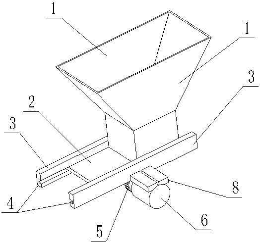 Overflow-free concrete stirrer material falling device