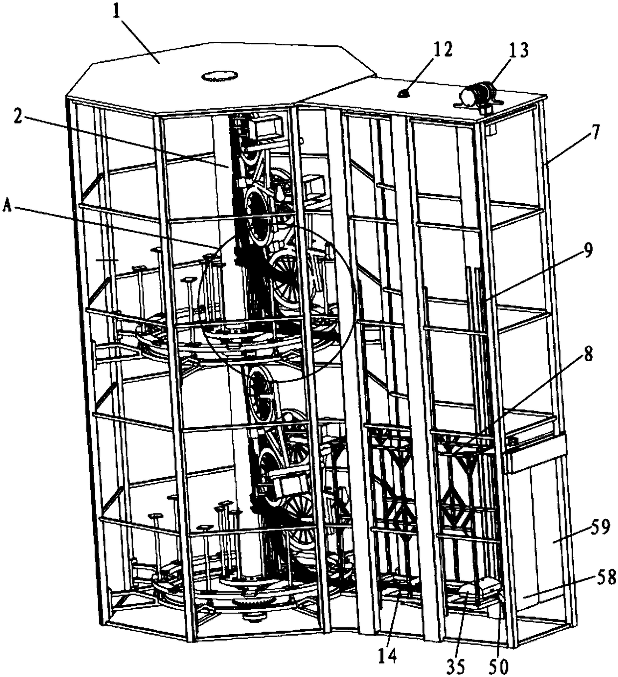 Staggered vertical-type bicycle parking device