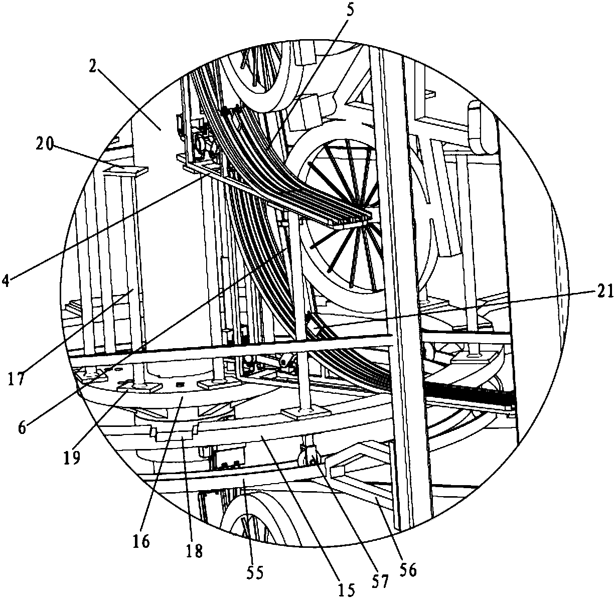 Staggered vertical-type bicycle parking device