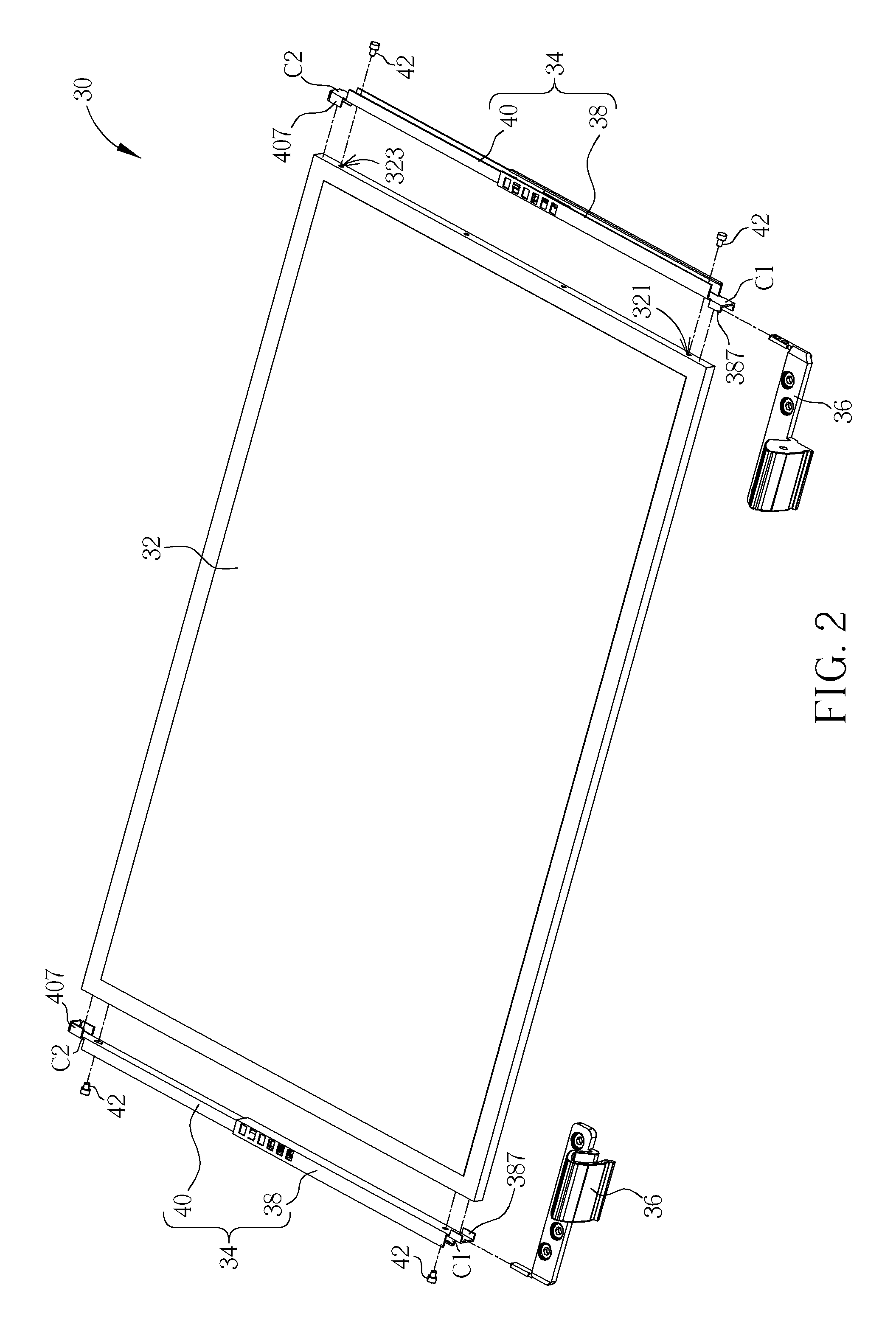 Frame assembly for installing panel modules with different dimensions and panel device therewith