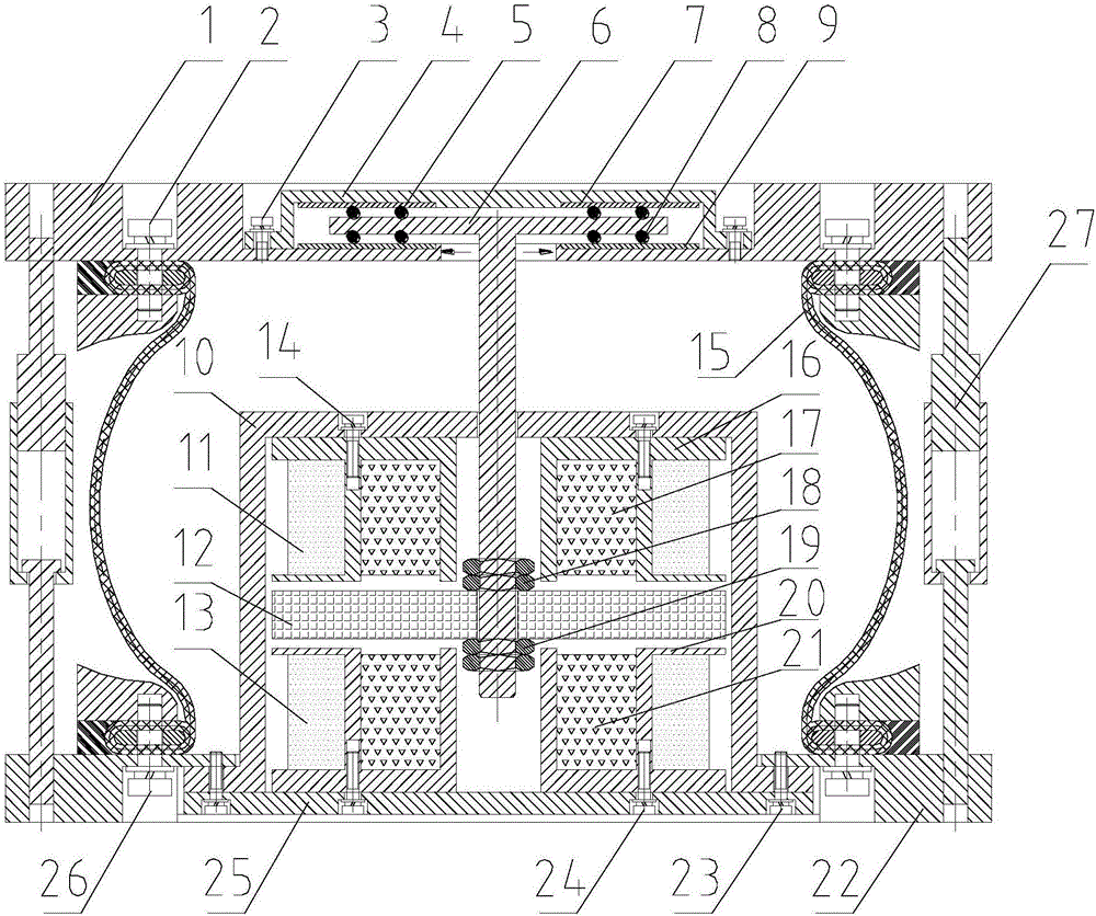 Active-passive hybrid vibration isolator resistant to lateral impact