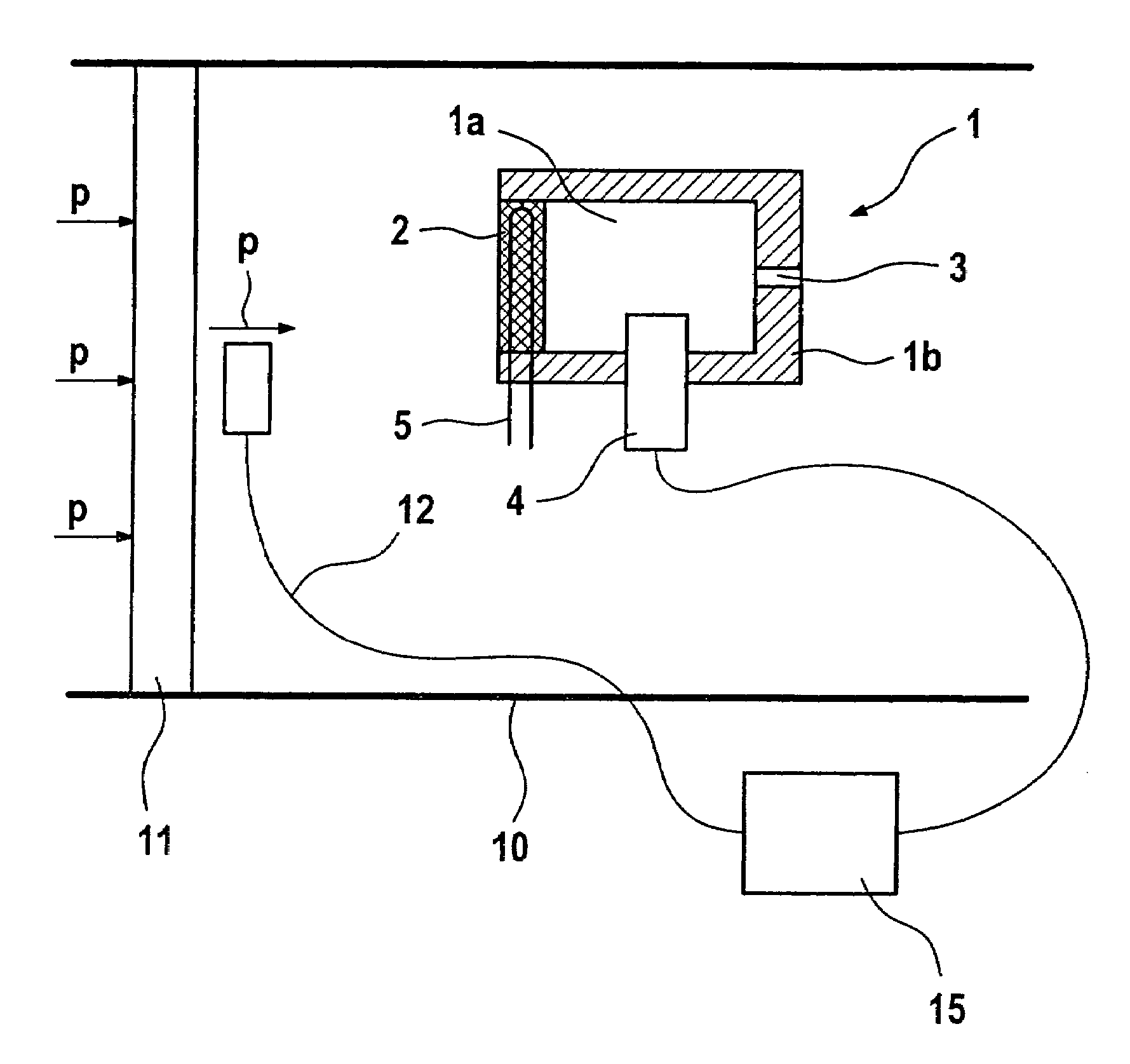 Device and method for determining a malfunction in a filter