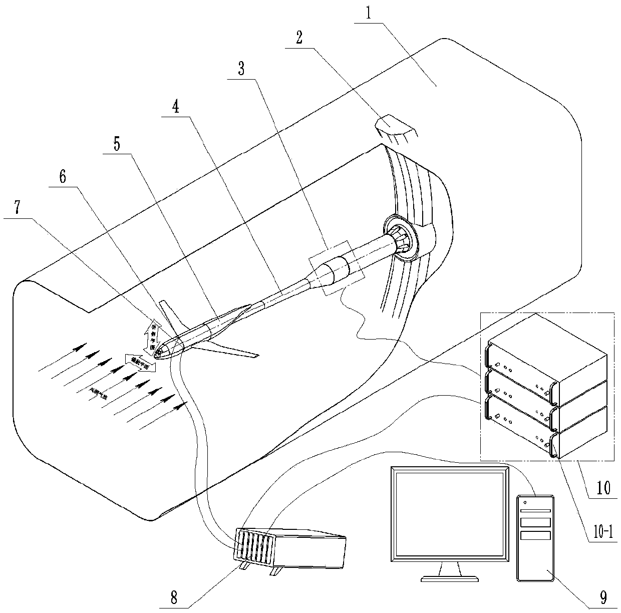 Multi-dimensional vibration control method of fulcrum bar tail supporting type aircraft model