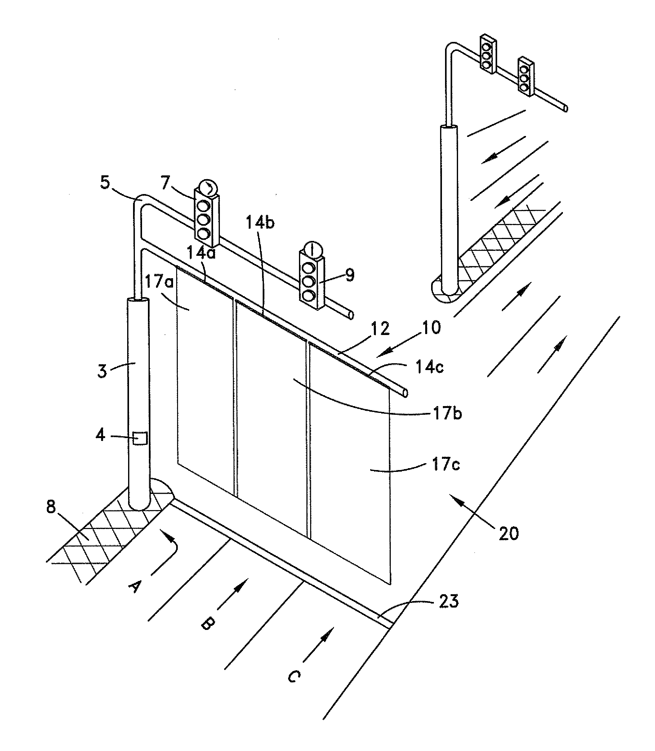 Crossing-located alert system