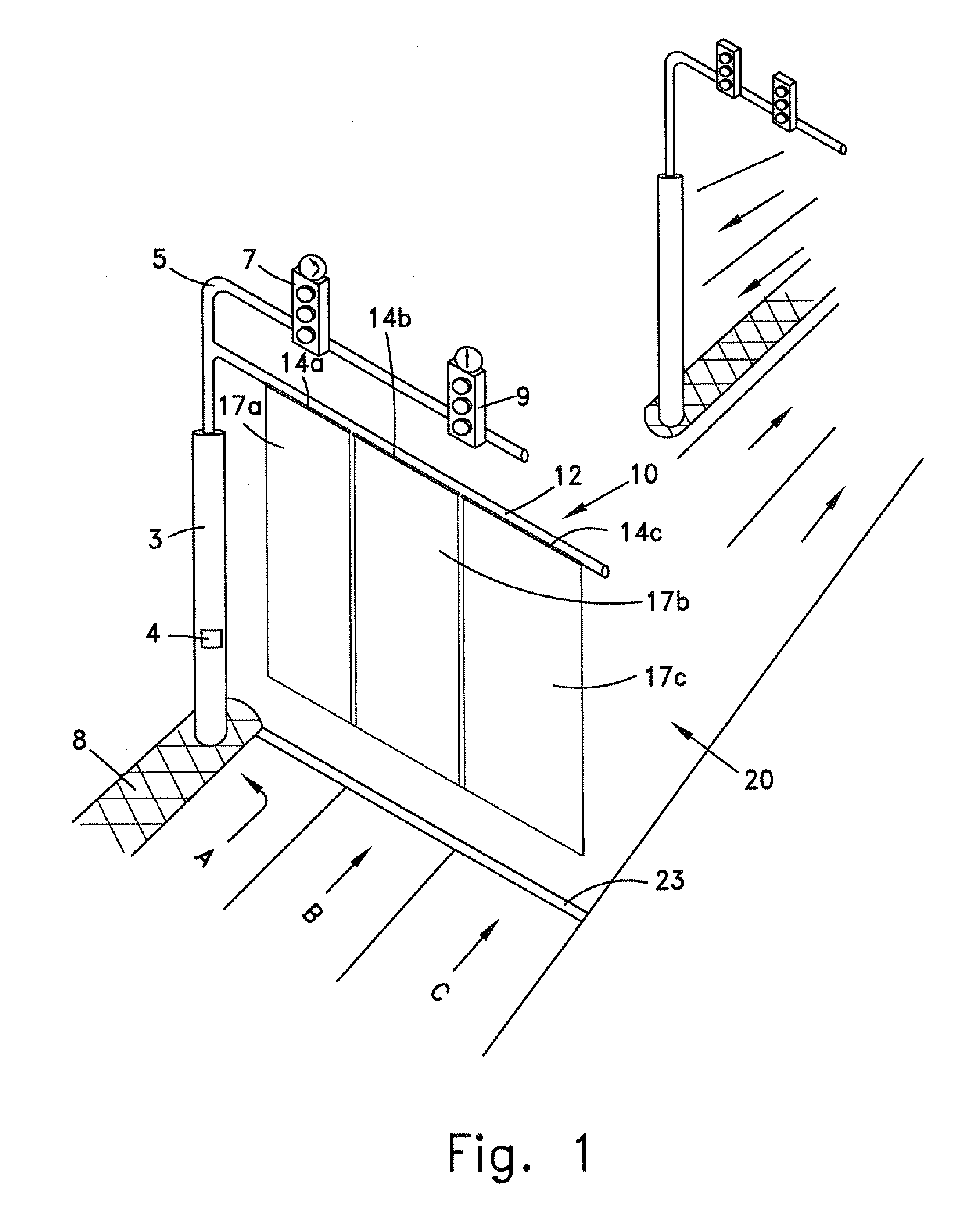 Crossing-located alert system