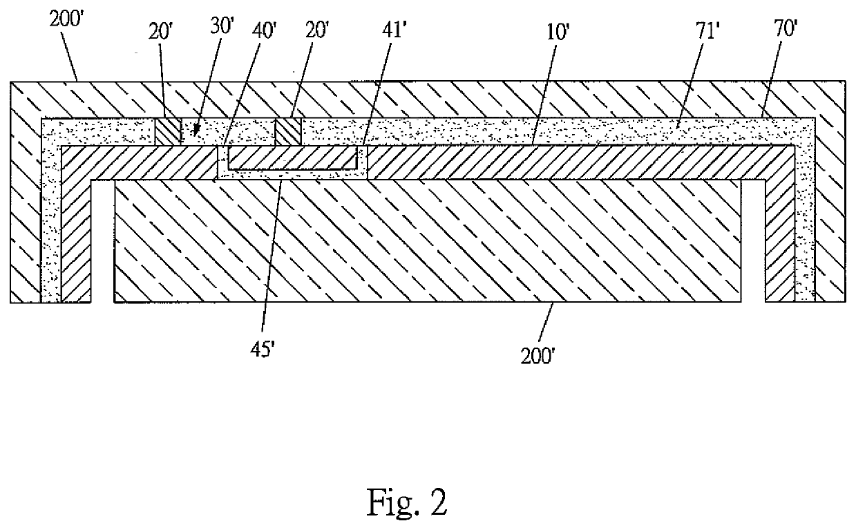 Process for forming a two layer plastic device with textures or drawings thereon and devices made of the same