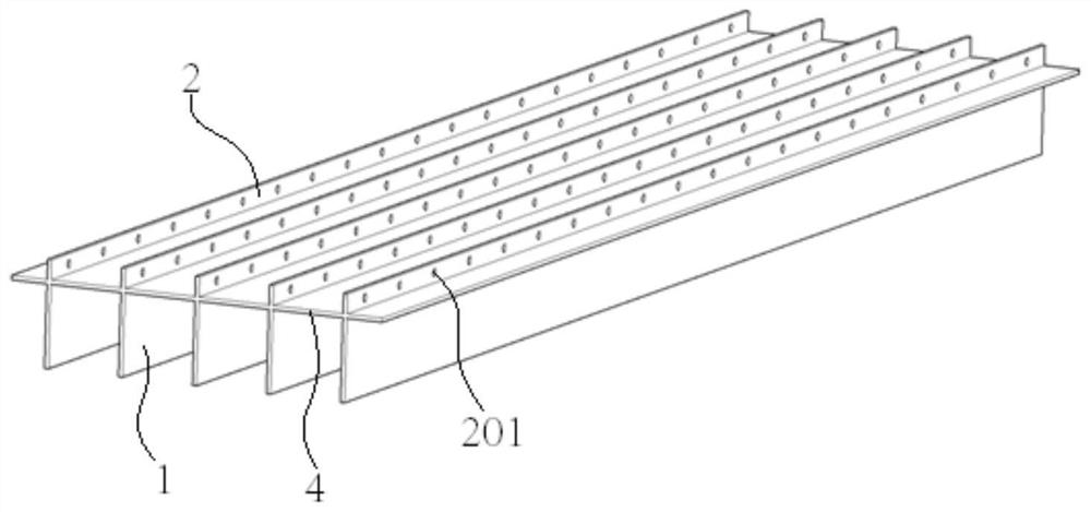 FRP-UHPC combined bridge deck slab with open stiffening ribs