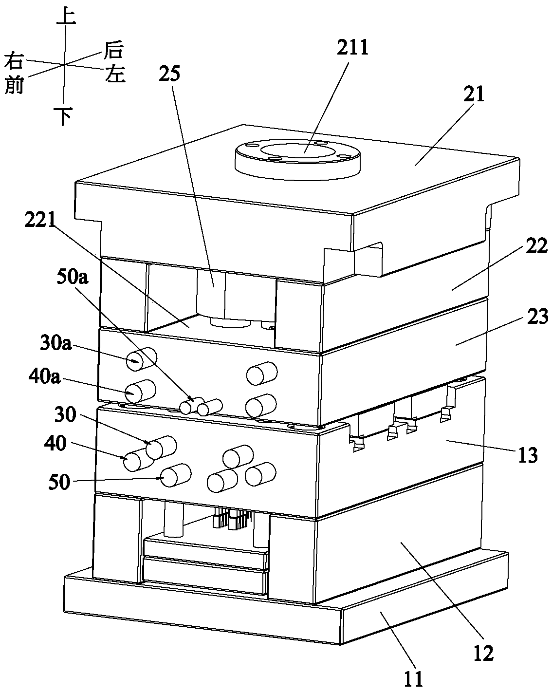 Mold temperature control injection molding mold and system and process