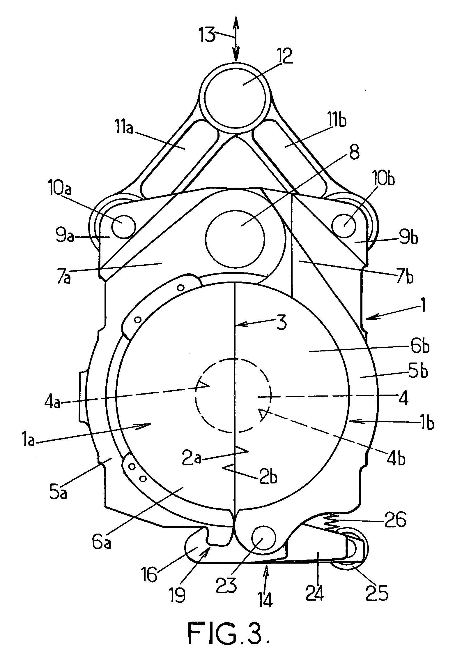 Moulding device for the production of containers in thermoplastic material