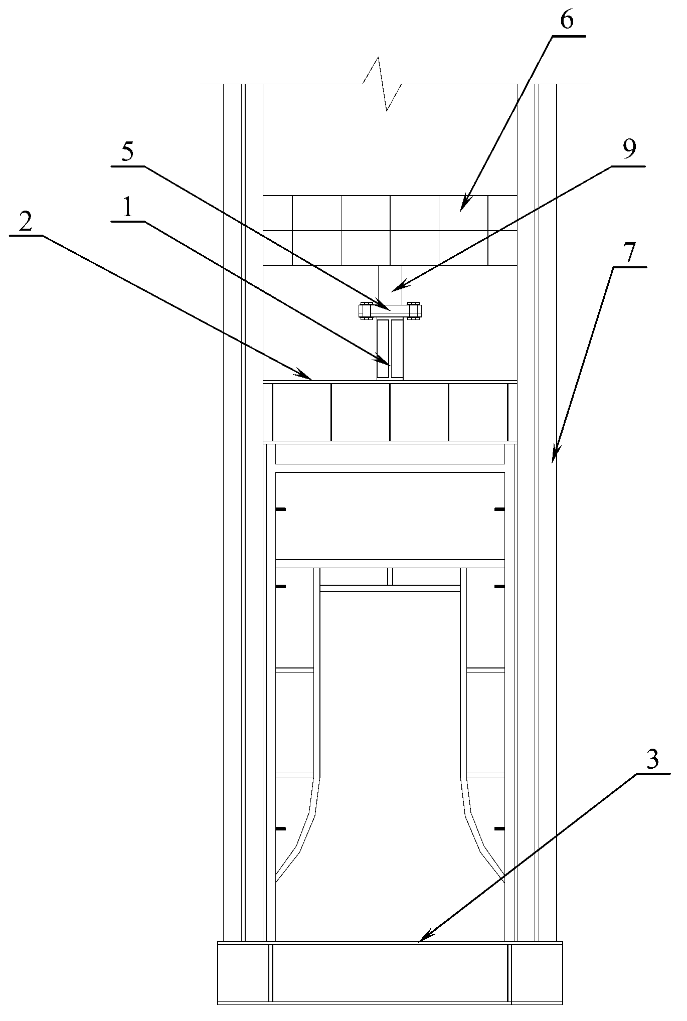 Loading device for template supporting systems