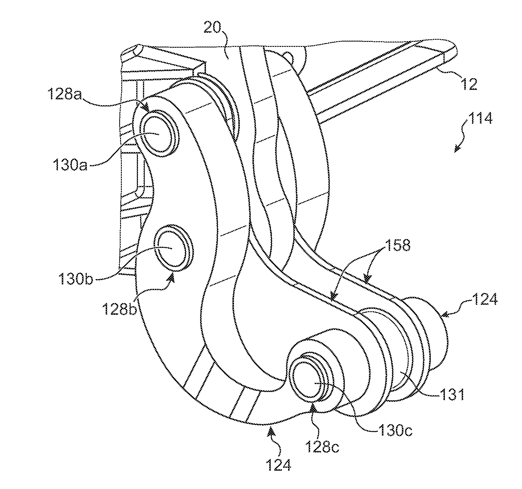 Boomerang link with vibration filtering ability and aircraft engine mount provided with such link