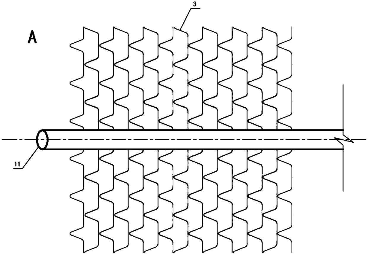 A gas-liquid total heat exchange device with built-in cold and heat source based on metal fiber filler