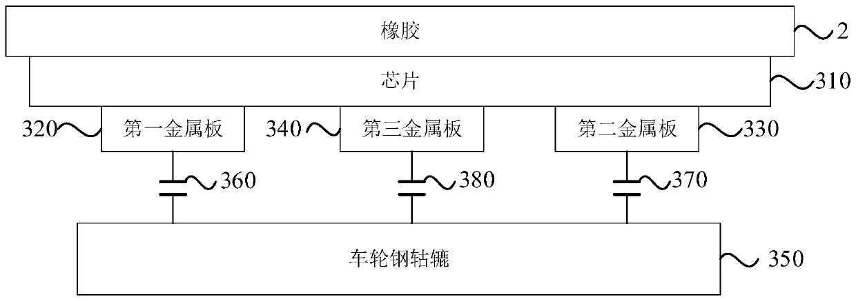 Electronic tag for passive tire pressure detection and detection method