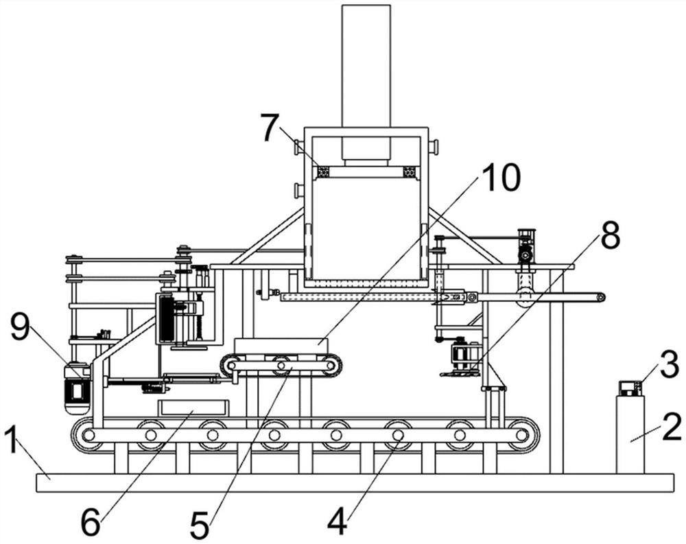 Flat-pressing top-covering type autoclaved brick manufacturing device