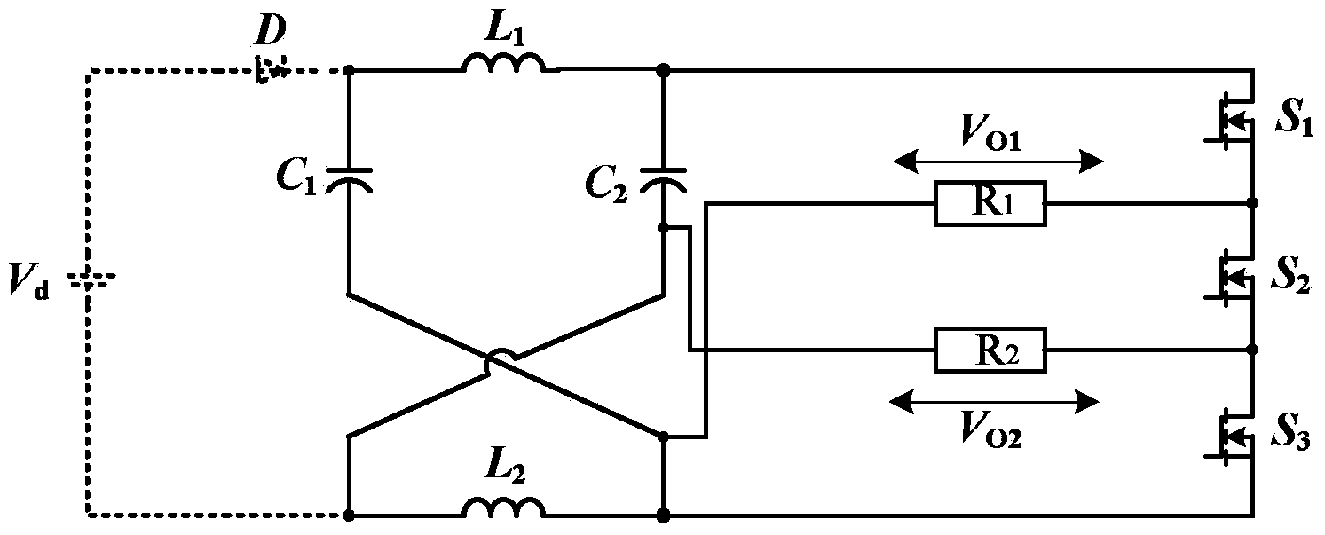 Non-symmetric Z-source half-bridge converter with dual output function